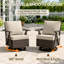 Ensemble de conversation de patio 7 pièces avec 2 chaises longues pivotantes et une table basse-131249674