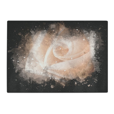 Tempered Glass Light Pink Rose Chopping Board