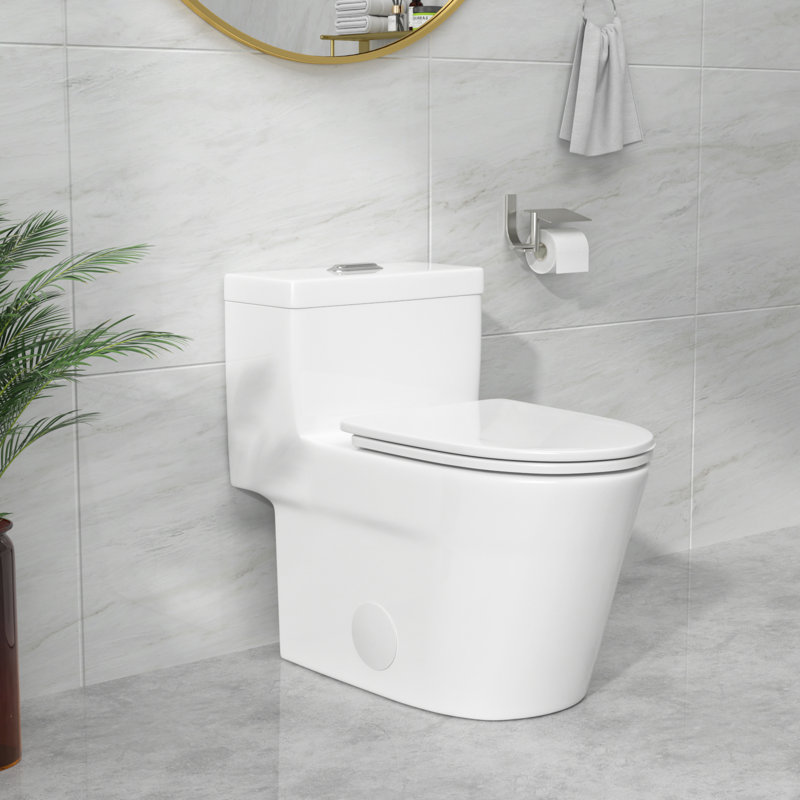 Dual-Flush Elongated Toilet One-Piece Toilet with Comfort Height (Soft Close Seat Included)