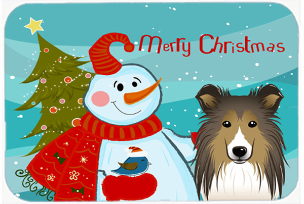 Planche à découper en verre sheltie caroline Snowman Buddies