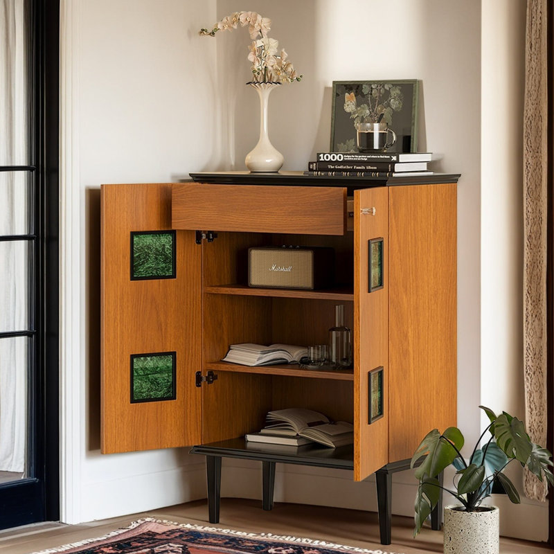 Armoire d'appoint élégante en bois rétro