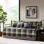Reversible Plaid Daybed Cover - 6 Pieces Fits Twin Size Mattress With And Decorative Pillow 90% Cotton Filling Solid