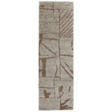 Sutton Transitional Abstract, Tan/Orange Area Rug
