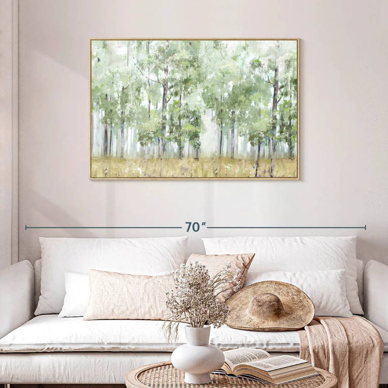 Into The Forest Light, Cadre flottant en bois naturel, 43 po x 29 po