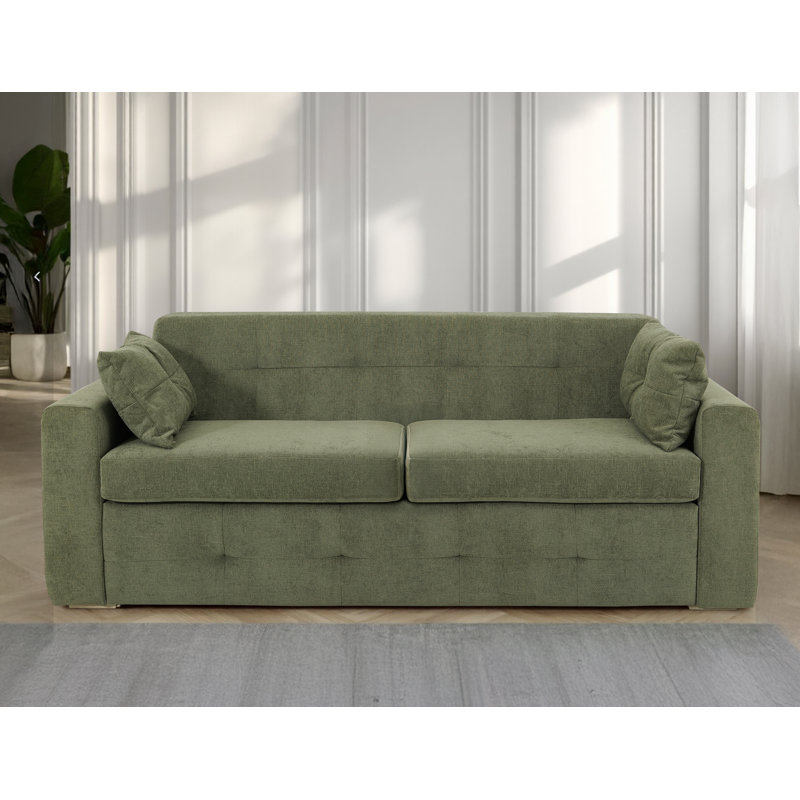 Canapé-lit coulissant, matelas pour grand lit, Vert
