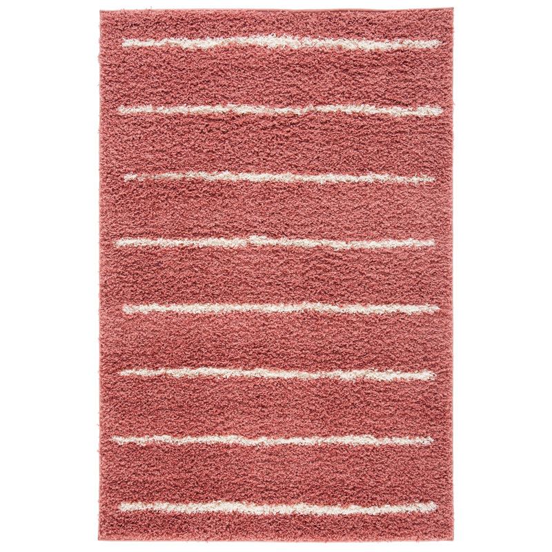Tapis à poils longs Venus 604 en rose / ivoire Venus, Rectangle 5 pi 3 po x 7 pi 6 po