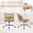 Armless Office Chair Soft Chenille Fabric Adjustable Height With Bonus Pillow And Wheels-1988118574