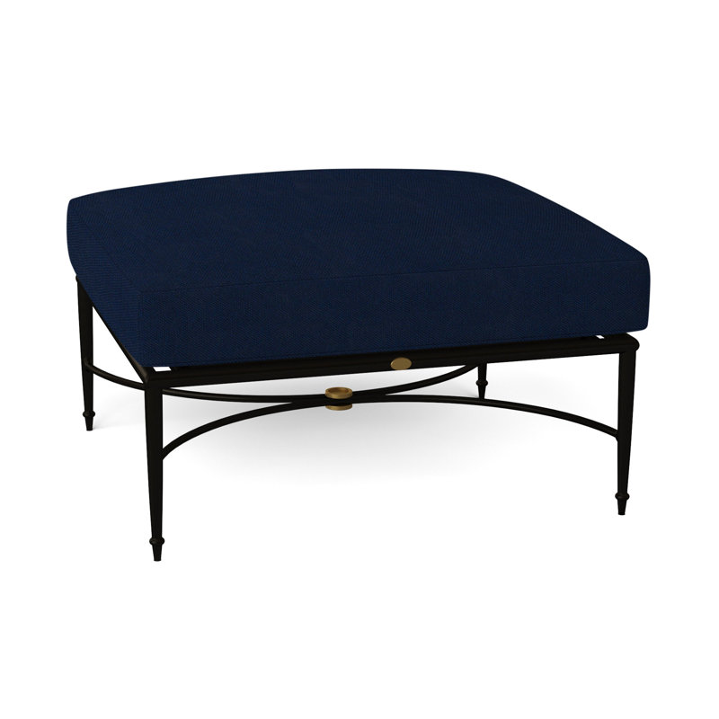 Repose-pieds en aluminium Roma, Velours indigo, Pas de soudure