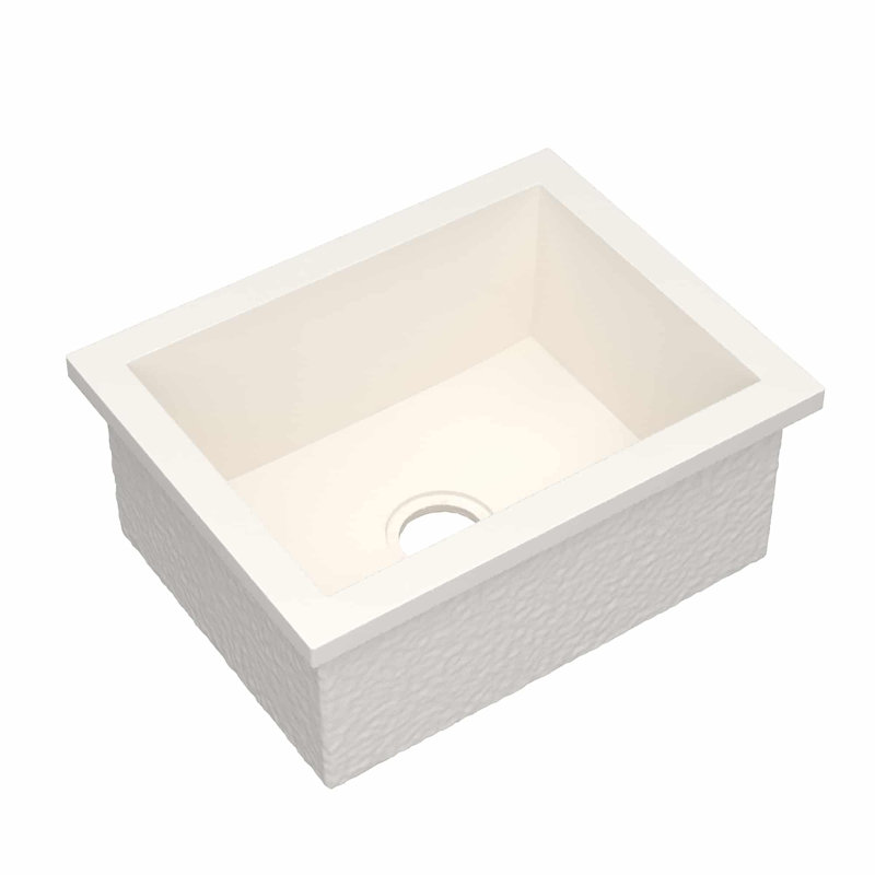 22" Pacifica Undermount Concrete Kitchen Sink in Pearl, Pearl