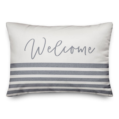 Housse et insert de coussin rectangulaire d'extérieur Welcome Stripes 19