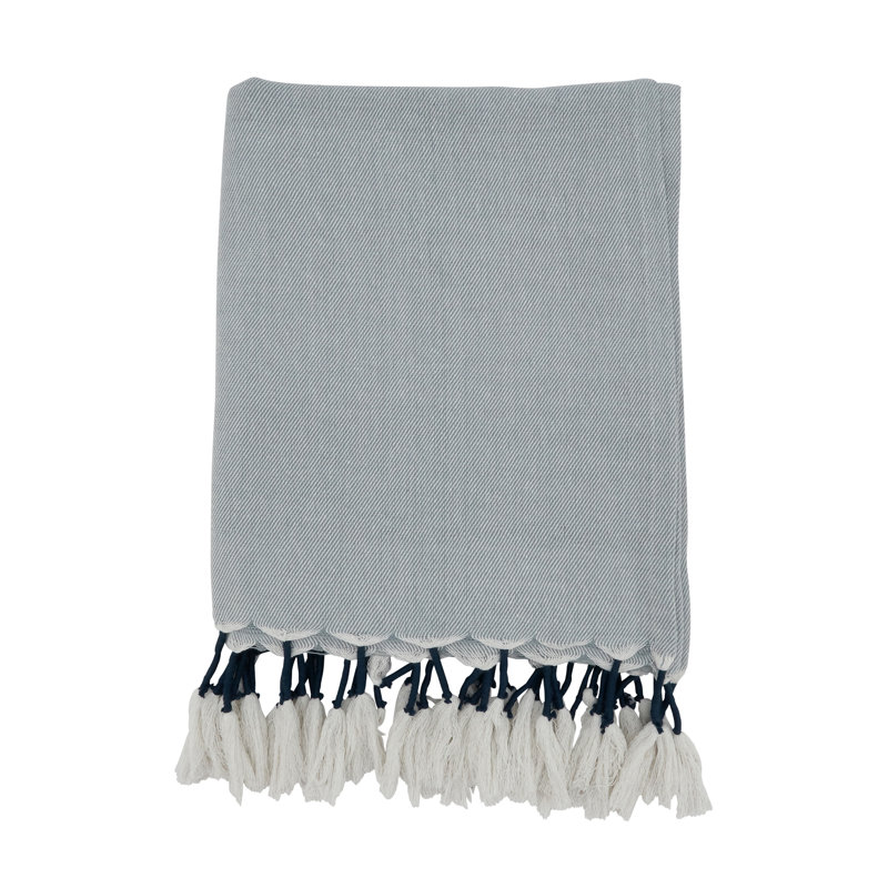 Hand Woven Throw Blanket, Chambray