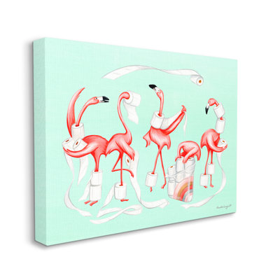 " Silly Flamingos Toilet Paper Rolls Bathroom Illustration " by Amelie Legault