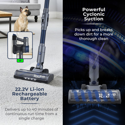 Tower VL40 Pro 3-in-1 Cordless Vacuum Cleaner with Cyclonic Suction, Turbo Pet and Upholstery Brush, Handheld Function, 1L Capacity,  22.2V