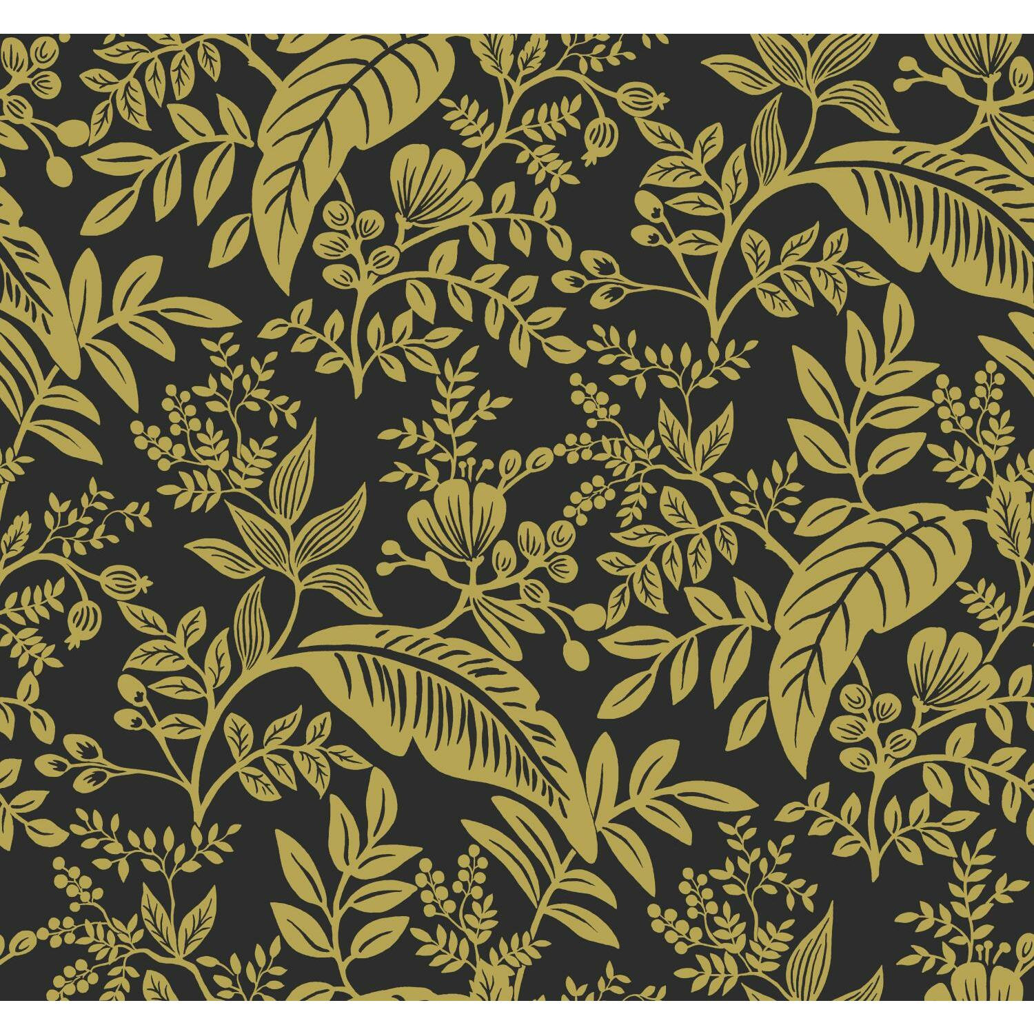 Canopy Wallpaper Double Roll, Gold/Black