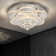 Jayden-Mark Elegant LED Crystal Tiered Ceiling Light, 24" Flush Mount Chandelier Light with Remote Control