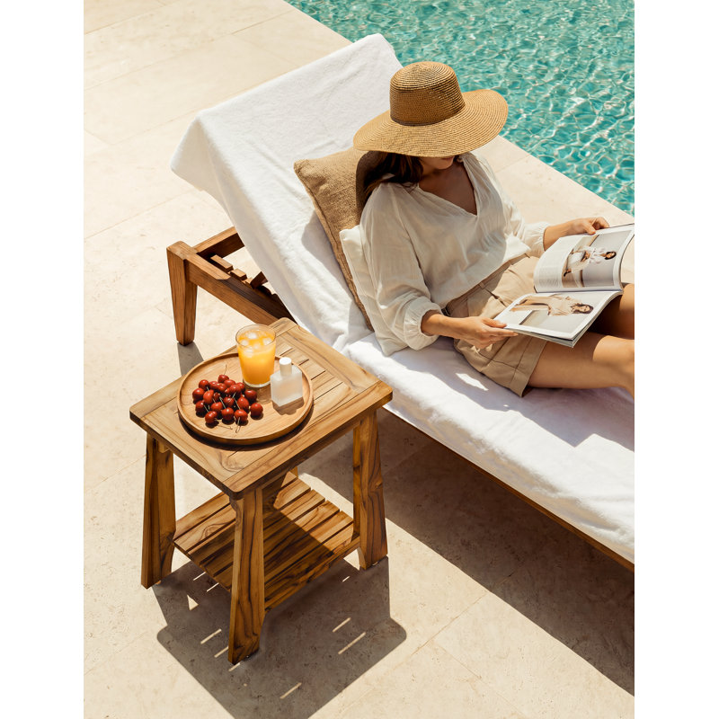 Table d'appoint en teck avec rangement Adirondack