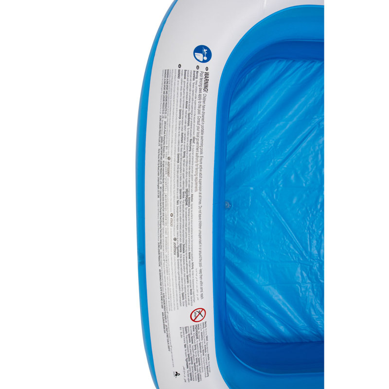Blue and White Inflatable Rectangular Swimming Pool, 20" H x 69" W x 103" D