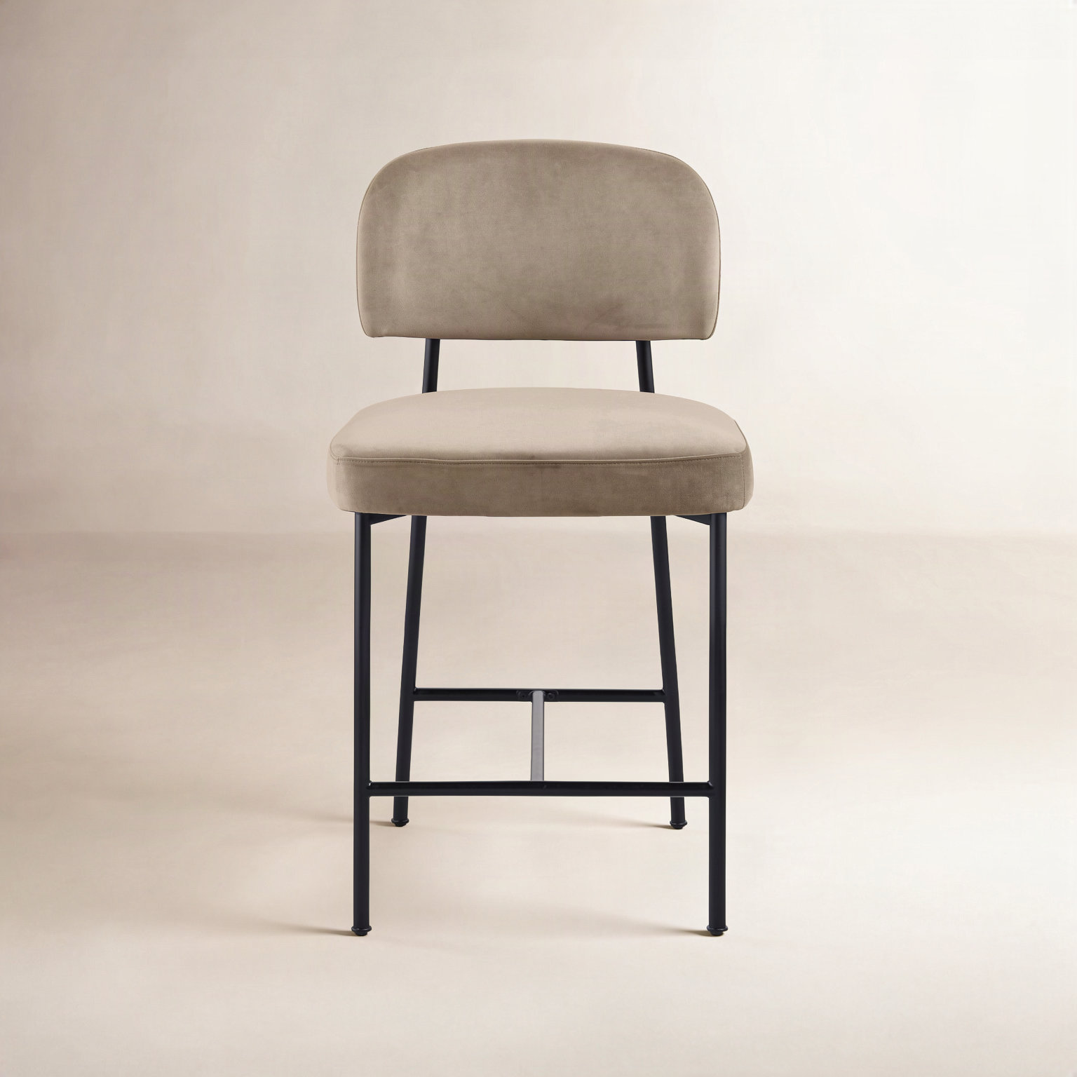 27" Bar Stool, Taupe Performance Fabric