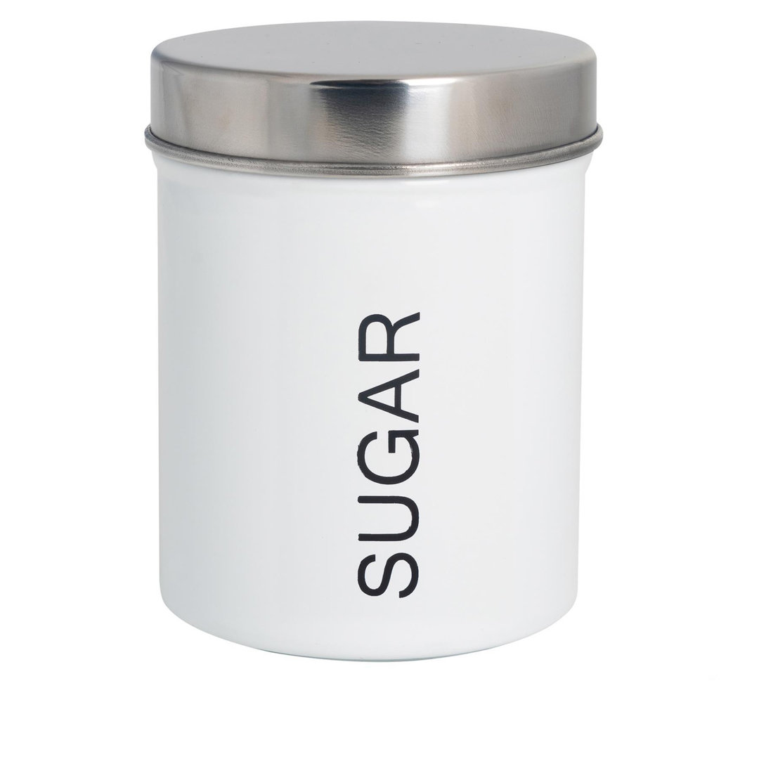 Harbour Housewares - Round Metal Kitchen Sugar Canister