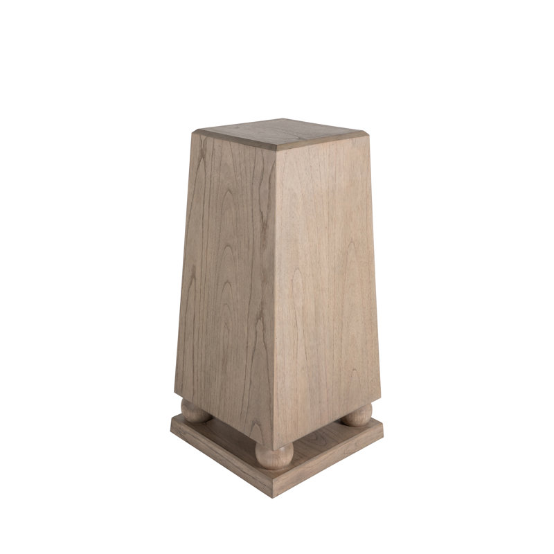 Chess Solid Wood Pedestal End Table