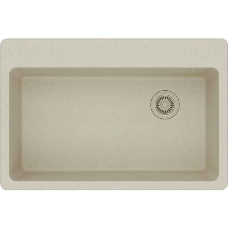 Quartz Classic 33" x 22" x 9-1/2" Drop-In Kitchen Sink, Bisque