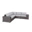7 sièges avec coussins résistants aux intempéries et housses d'entretien facile pour le patio, tissu modulaire entièrement assemblé, structure en aluminium, pieds en nylon Scratch-