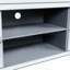 Console multimédia moderne avec portes en miroir en forme de diamant et espace de rangement ouvert-131247040-131247042