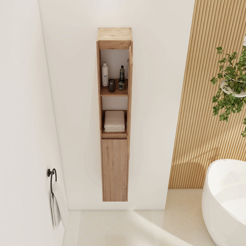 Bathroom Side Cabinet With Soft Close Doors And Float Mounting Design, Bathroom Storage For Home