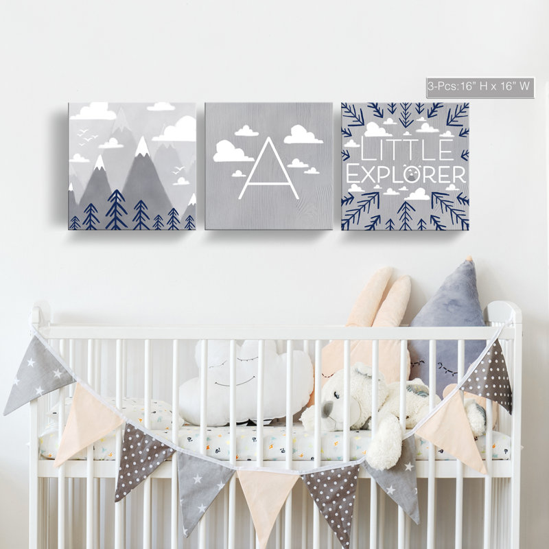 Ensemble de 3 pièces d'art sur toile, A