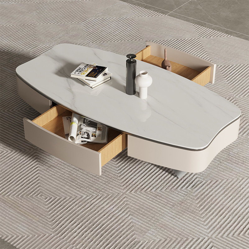 Modern simple sintered stone tea table