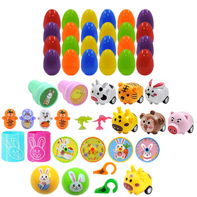 24PC Easter Eggs DIY Kneading Organizer Printed Open Eggs Raffle Organizer