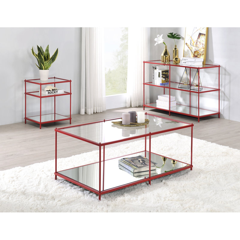 Florentine 3 - Piece Glass Top Living Room Table Set