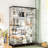 Anneliesse 4-Shelf Glass Display Cabinet with Mirrored Back, 3-Column Tempered Glass Display Case-181152568