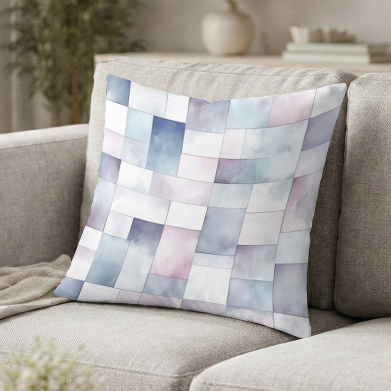 Coussin décoratif géométrique à motif géométrique, H 20 po x l 20 po
