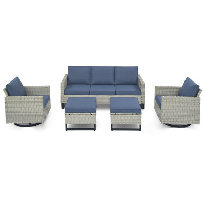 Ingvald 74" Wide Outdoor Wicker Patio Sofa with Cushions by Latitude Run