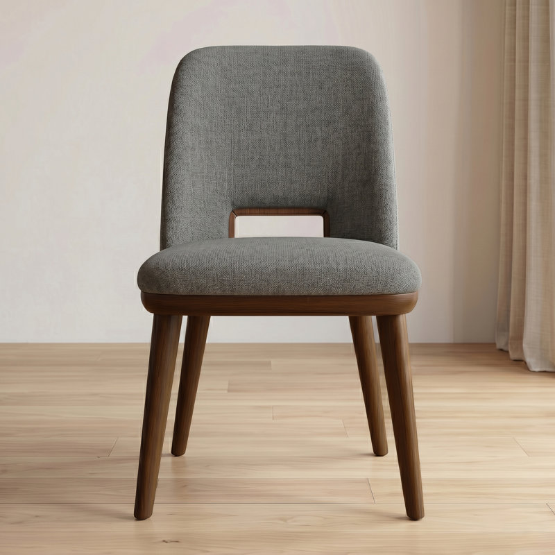 Kyeran 18.7'' H Fabric Upholstered Side Chair, Dark Gray