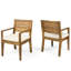 Chaises en bois élégantes avec coussins beiges et sièges à finition d'eau 2 pièces - Coussin, superbe