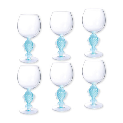 6-Piece Fish 18oz Wine Glass