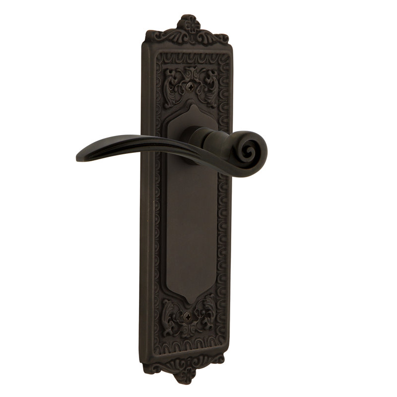 Egg & Dart Plate Single Dummy with Swan Lever, Left Handed, Oil-Rubbed Bronze