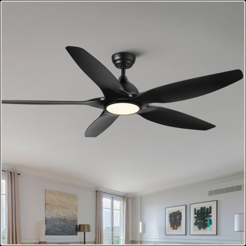 Ventilateur de plafond à DEL 60 po avec pales en ABS noir
