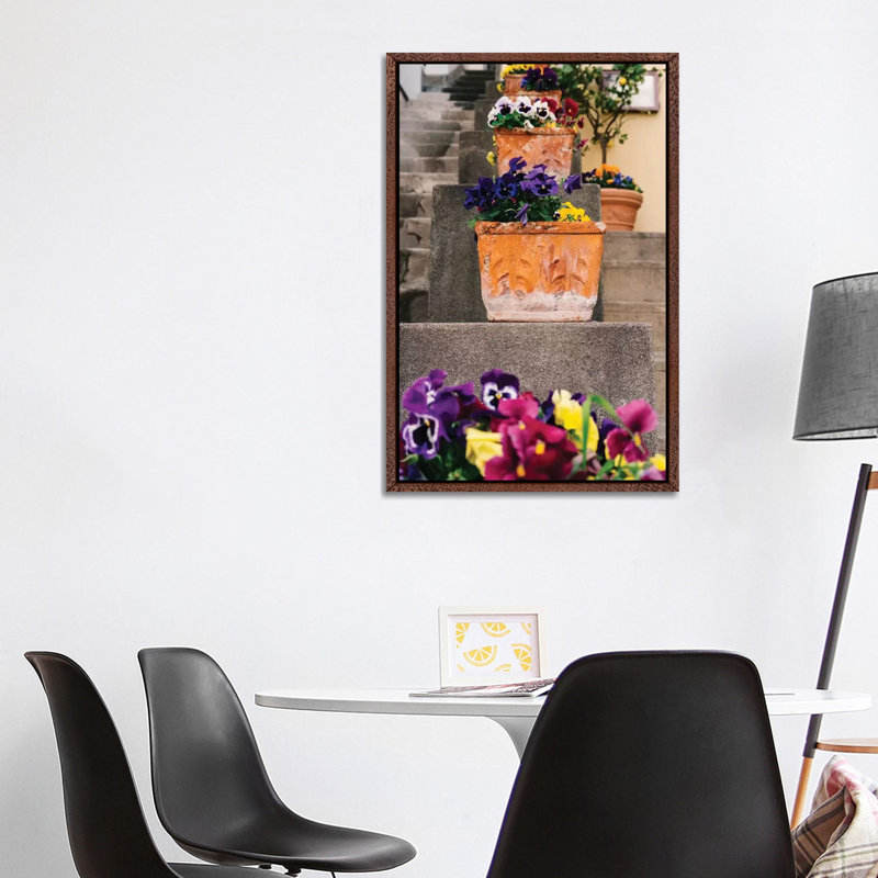 Positano Blooms IX by Bethany Young - Print on Canvas, 101.6cm H x 66.04cm W x 3.81cm D, Classic Brown Wood Framed