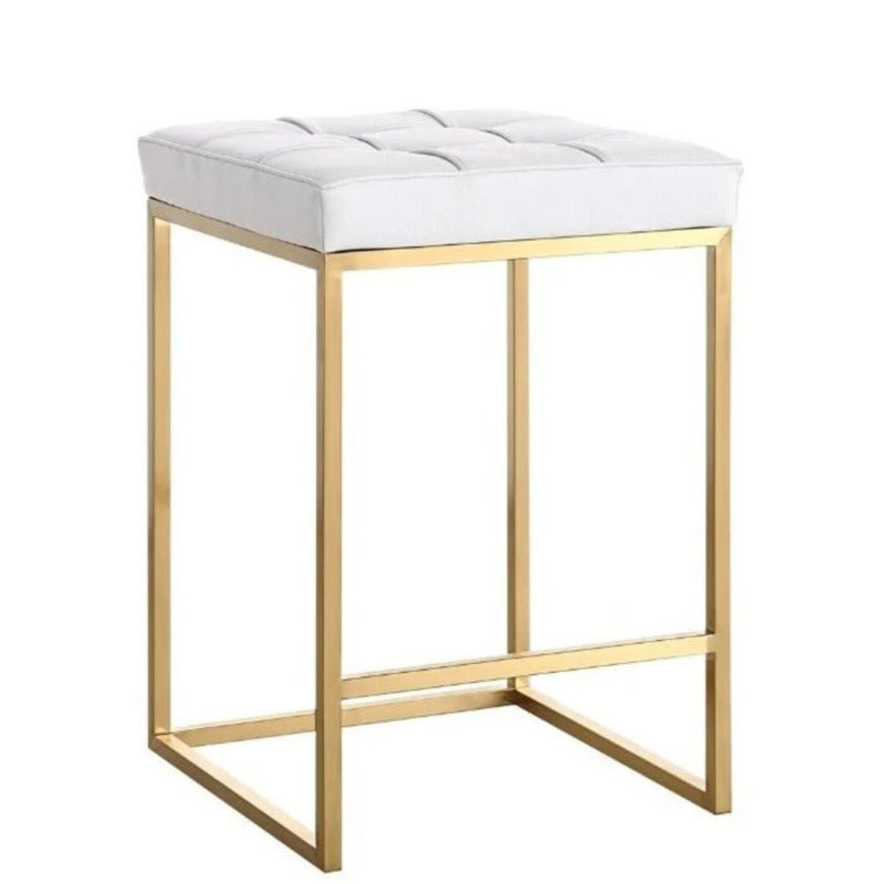 Tabouret de comptoir à tuyaux, Blanc