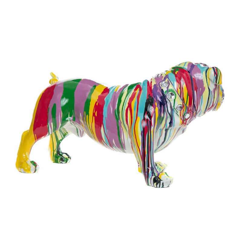 Figurine bouledogue graffiti, H 18 po x l 30 po x P 12 po