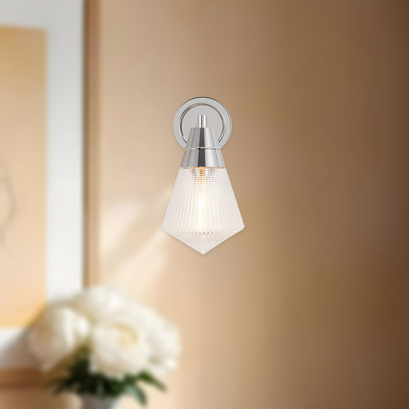Willard 1 - Light Bath Sconce, Polished Nickel, Clear Prismatic