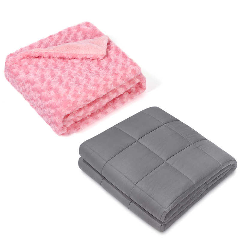  Jeté lesté en fausse fourrure, L 15 po x L 15 po, Rose