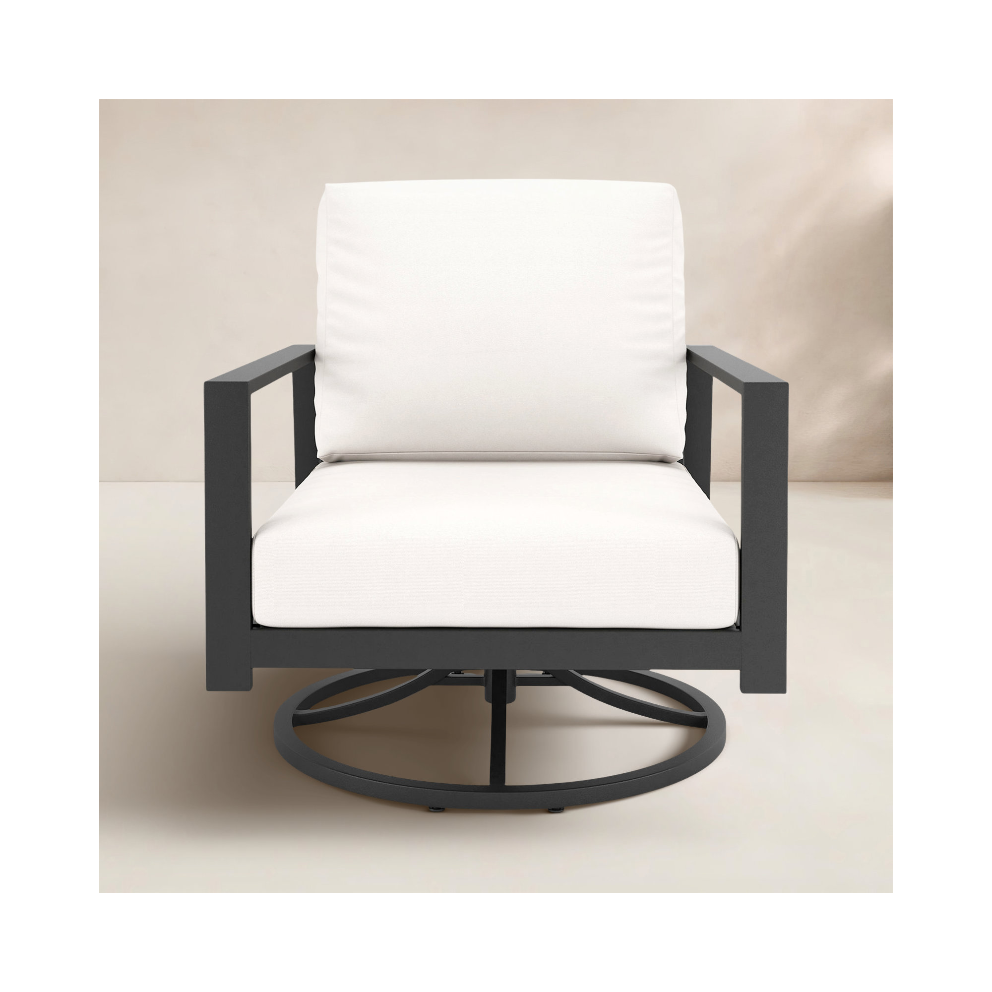 Townsend Metal Outdoor Rocking Chair with Sunbrella Cushion, Sunbrella Canvas Natural