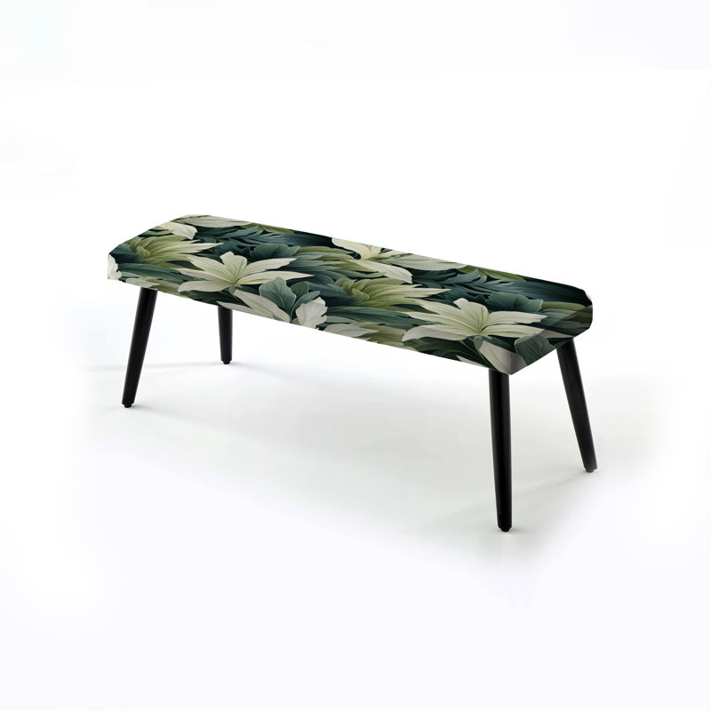 Motif tropical feuillu - banc rembourré noir Tropical