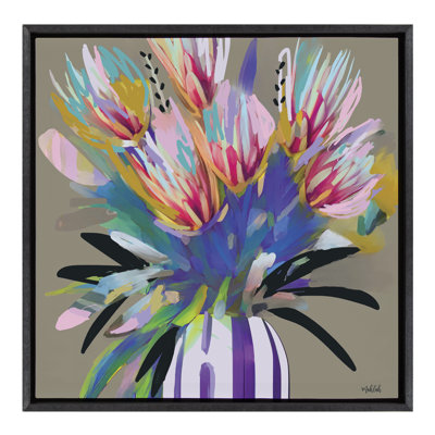 Bright Flowers by Inkheart Designs Framed Canvas Wall Art Print