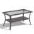 Patio Rattan Wicker Coffee Table with Tempered Glass Top and 2-Tier Storage Outdoor Table for Deck Porch Balcony Garden-94229435