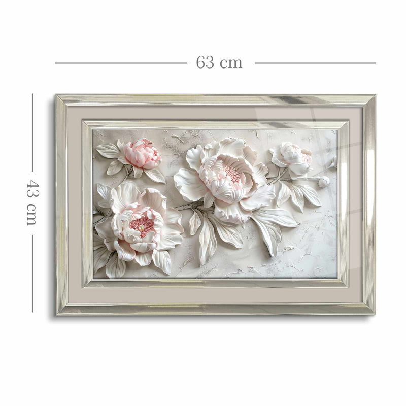 Élégante peinture décorative encadrée, 17,0 po x 25,6 po | 100% verre acrylique (épaisseur: 0,04 pouce) et cadre en bois massif (épaisseur: 1,0 pouce) | Art mural parfait pour le salon, la chambre à coucher et le bureau